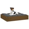 Dog Bed Honey Brown 20.3"x17.3"x3.5" Solid Wood Pine